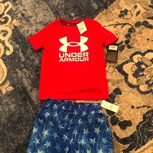 Under Armour brand new, kids, size 4 set. Super cute